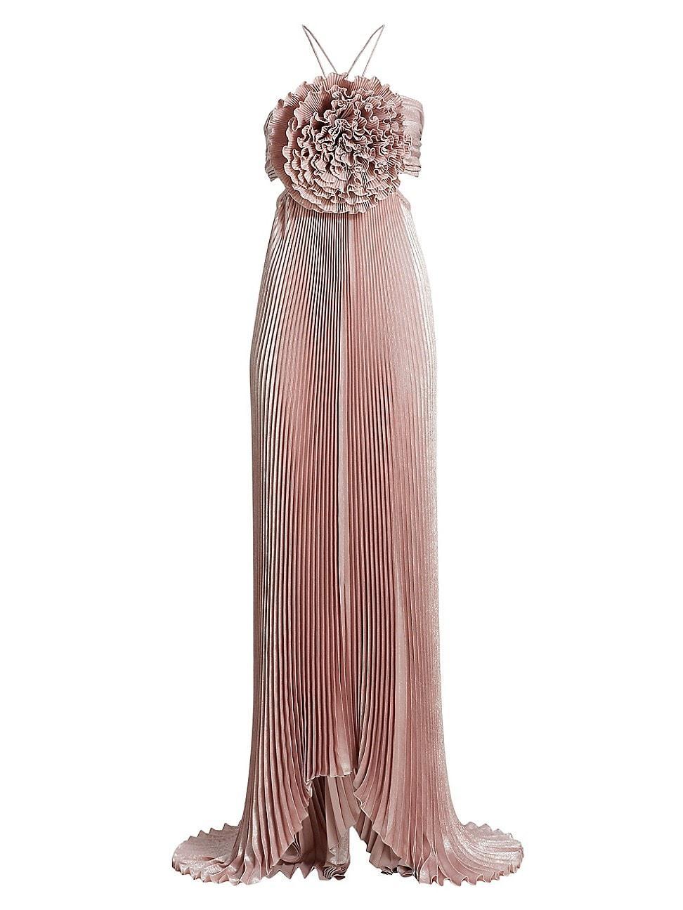 Womens Pleated Shimmer Gown Product Image