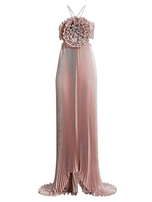 Womens Pleated Shimmer Gown Product Image