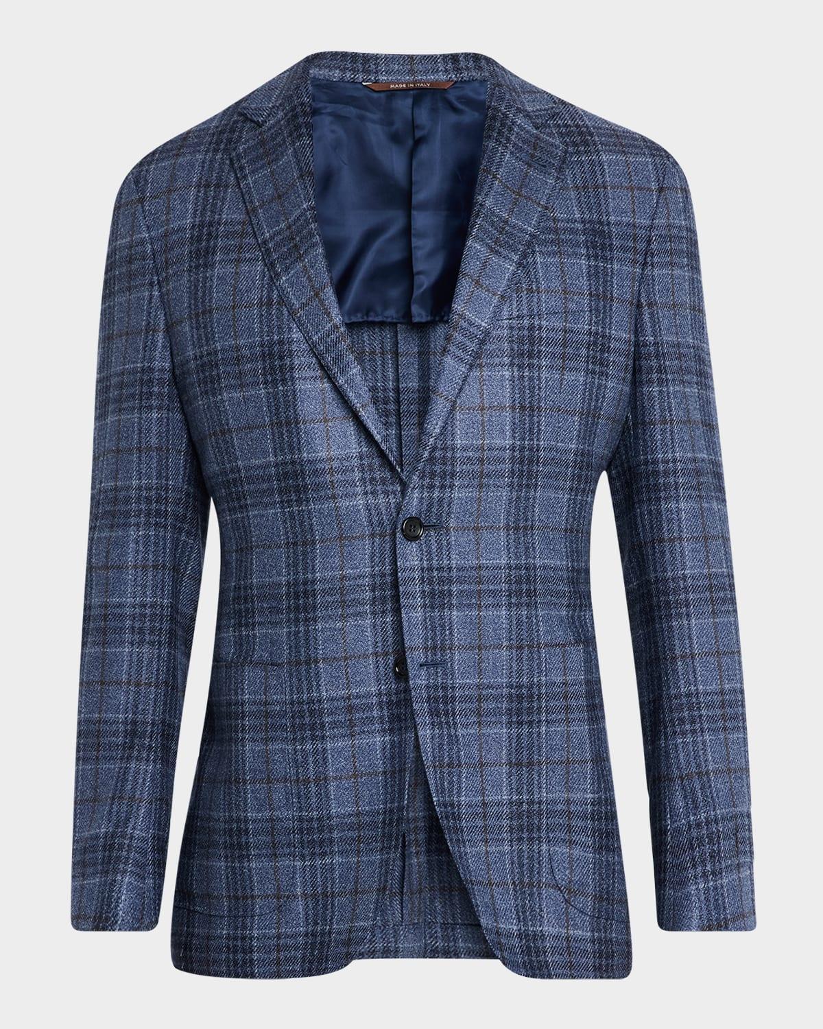 Men's Wool-Silk Check Sport Coat Product Image