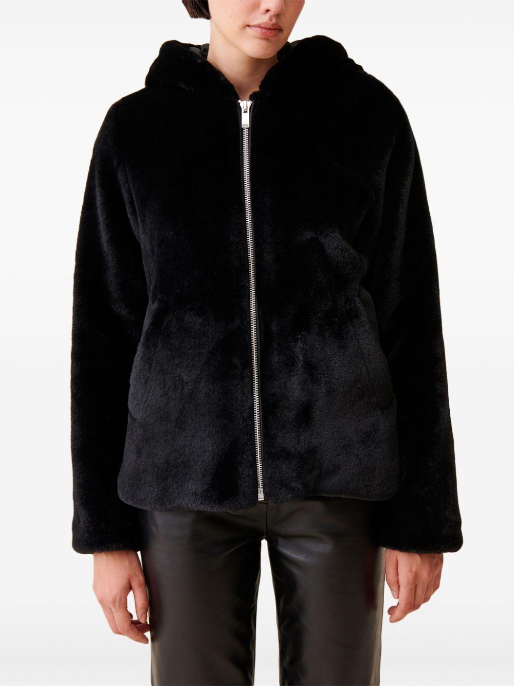 hooded faux-fur jacket Product Image