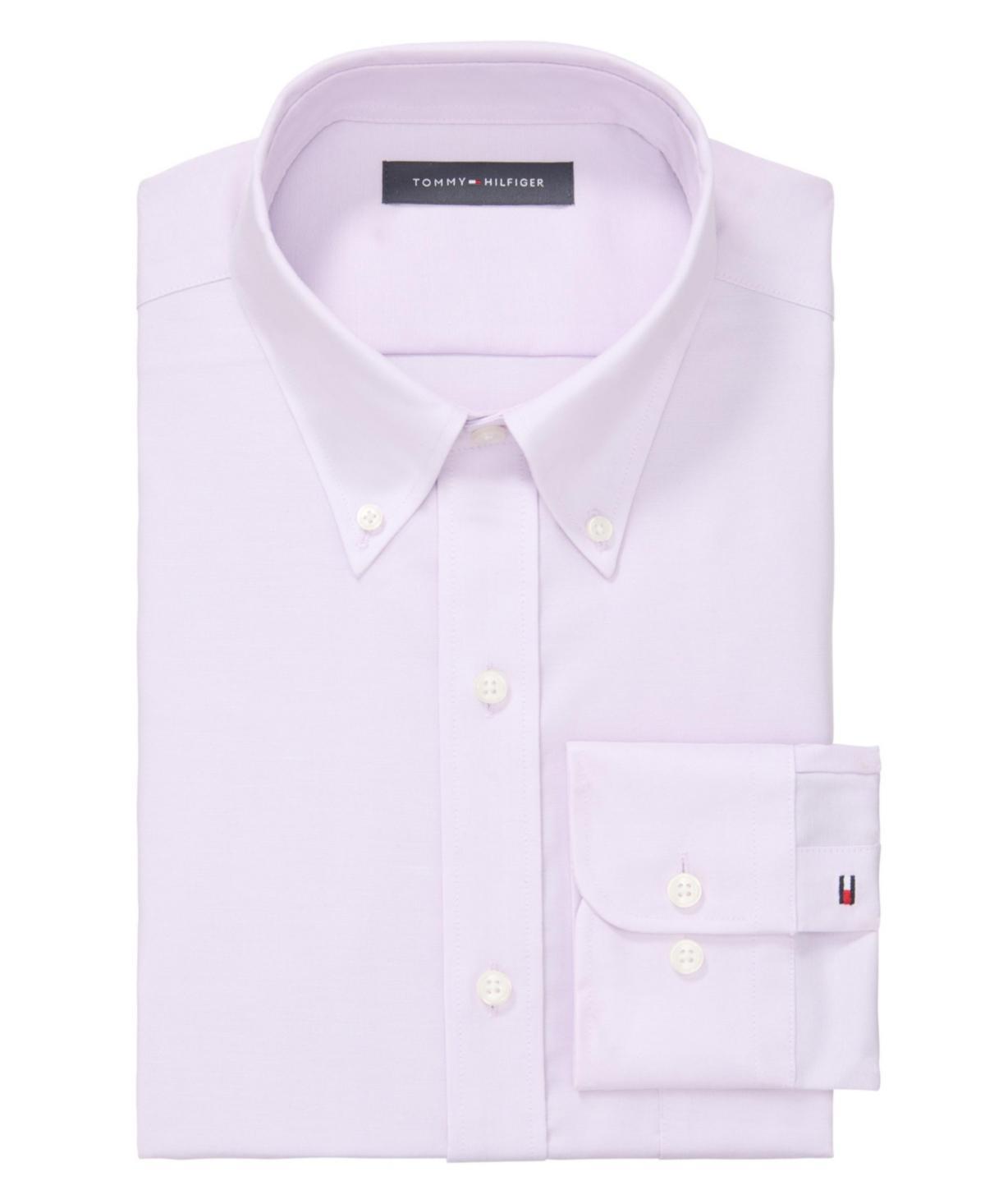 Tommy Hilfiger Mens Th Flex Regular Fit Wrinkle Resistant Stretch Pinpoint Oxford Dress Shirt Product Image