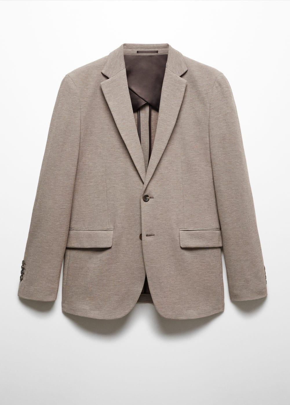 MANGO MAN - Structured slim fit cotton blazer sandMen Product Image