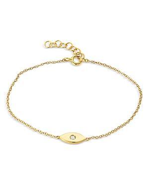 Zoe Lev 14K Yellow Gold Diamond Evil Eye Bracelet Product Image