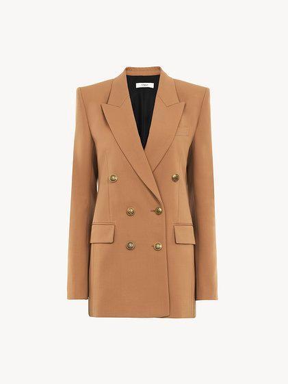 Tailored jacket in wool grain de poudre Product Image