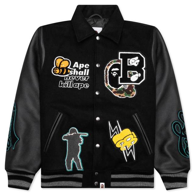 Bape Varsity Jacket - Black Male Product Image