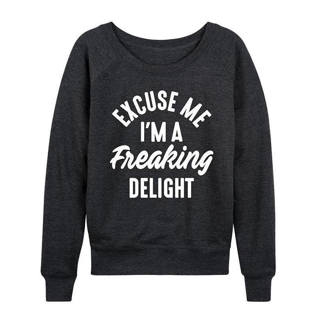 Womens A Freaking Delight Graphic Fleece, Girls Heather Grey Product Image