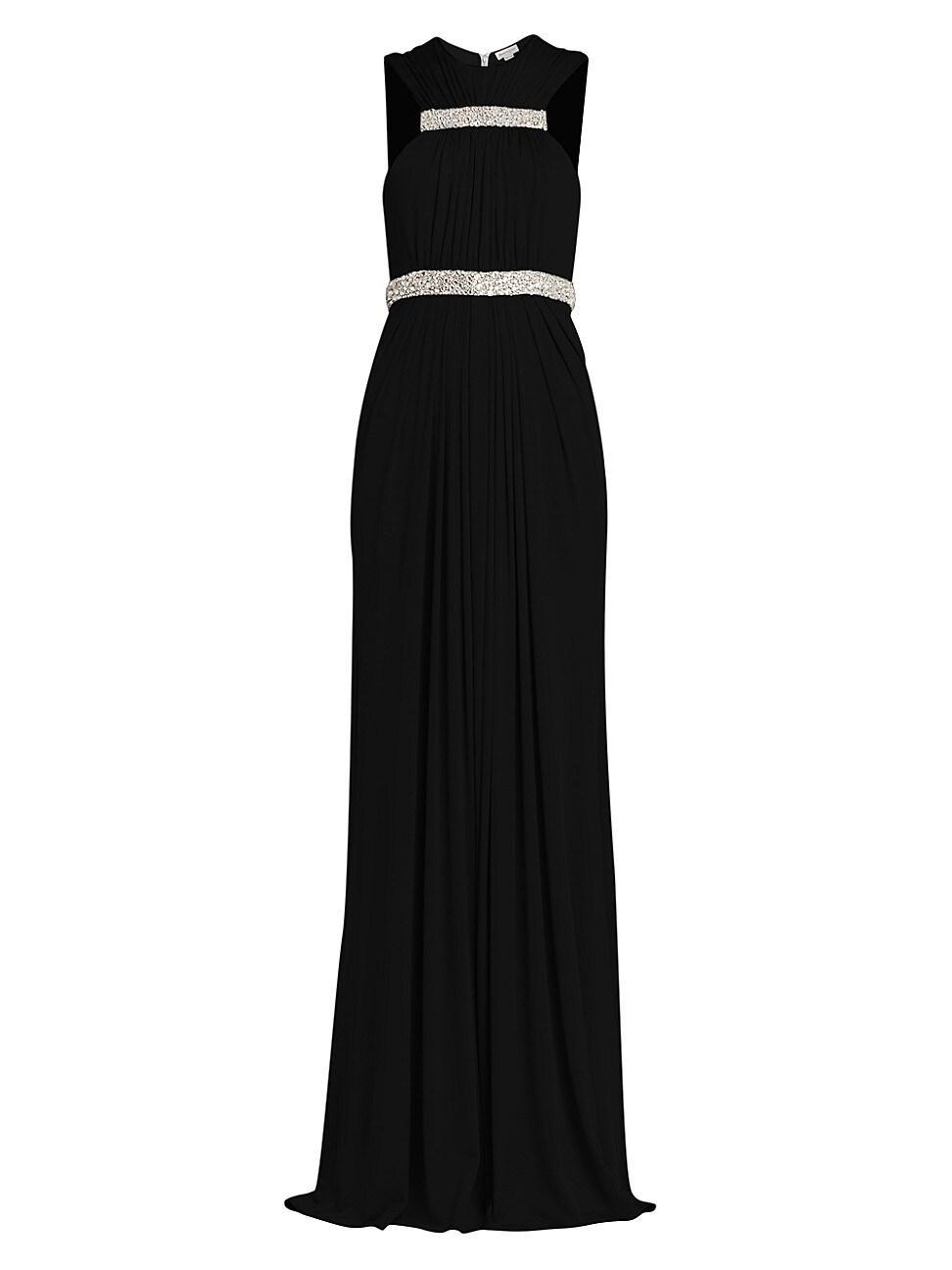 Womens Jersey Crystal-Embellished Sleeveless Gown Product Image