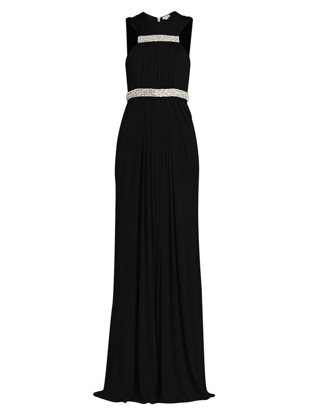 Womens Jersey Crystal-Embellished Sleeveless Gown Product Image