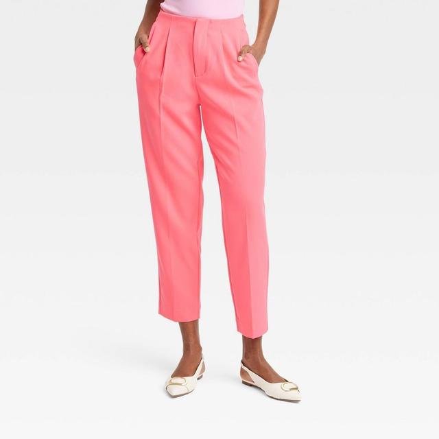 Womens High-Rise Tailored Trousers - A New Day Coral 16 Product Image