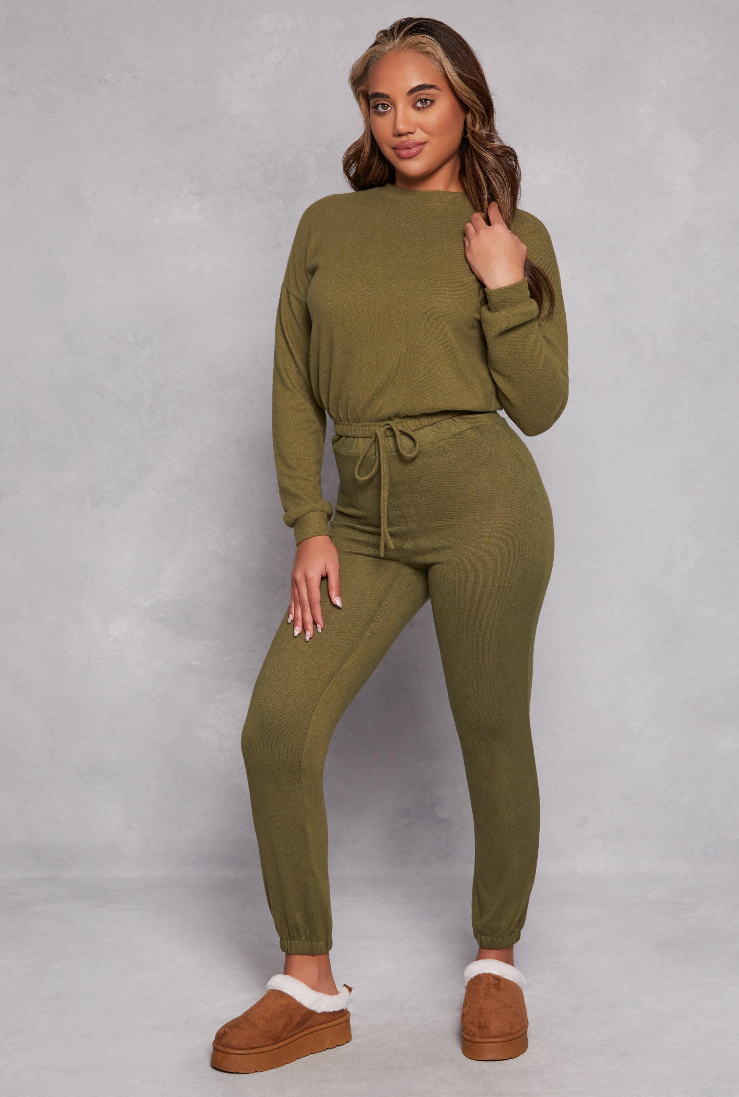 Womens Fleece High Waisted Pull On Sweatpants product image