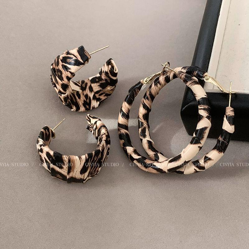 Leopard Print Hoop Earring (Various Designs) Product Image