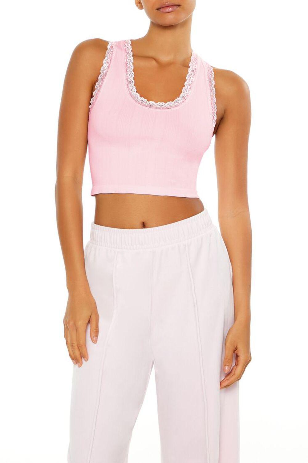 Seamless Lace-Trim Tank Top | Forever 21 product image