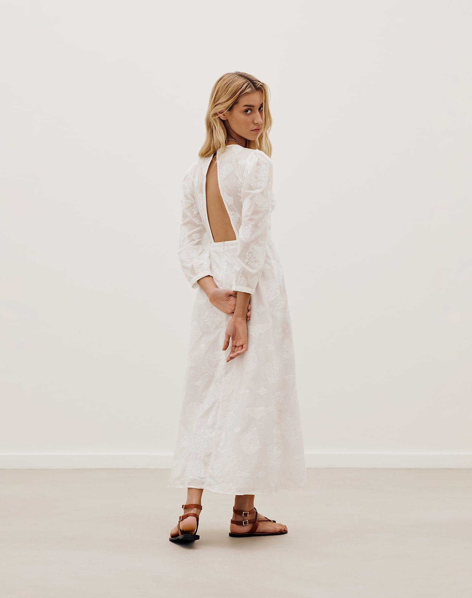 Amelie Midi Dress (exchange only) - Off White Product Image