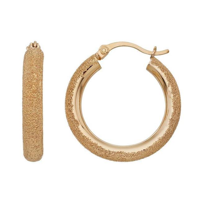 Sterling Silver Hoop Earrings, Womens, 18k Gold Over Silver Product Image