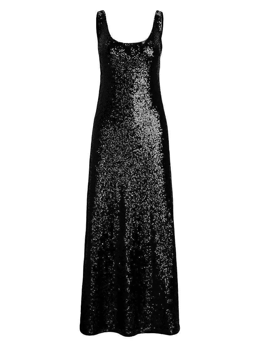 Sequined Scoopneck Maxi-Dress Product Image