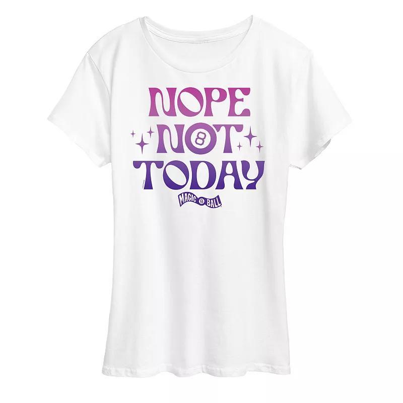 Womens Magic 8 Ball Nope Not Today Graphic Tee Grey Gray Product Image