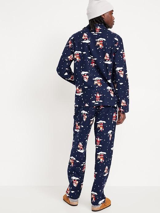 Printed Flannel Pajama Set Product Image