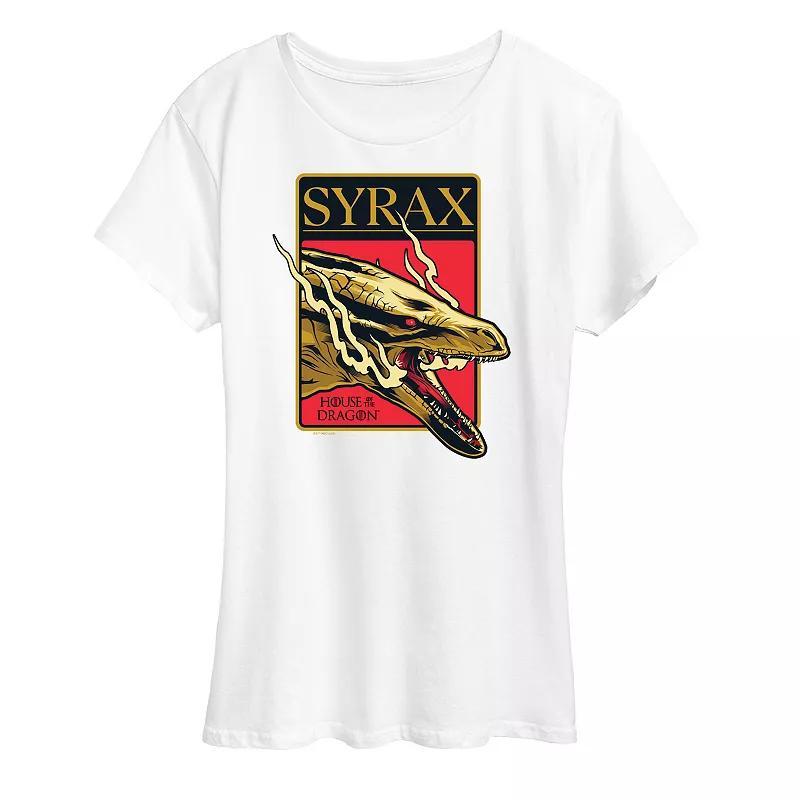 Womens House of the Dragon Syrax Badge Graphic Tee Blue Product Image