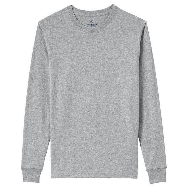 Mens Lands End Super-T Long Sleeve T-Shirt Gray Grey Product Image