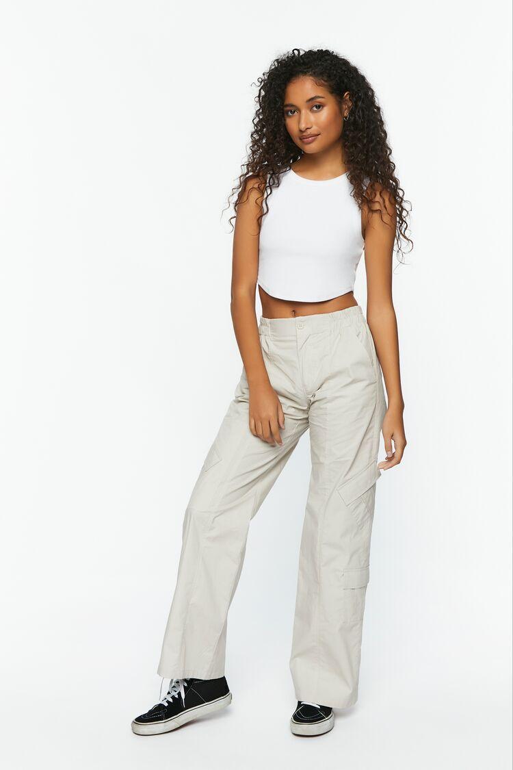 Mid-Rise Straight-Leg Cargo Pants | Forever 21 Product Image