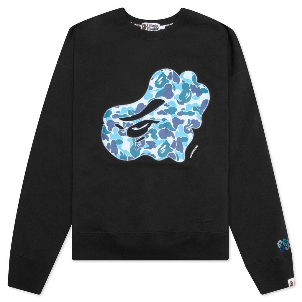 Abc Camo Patch Loose Fit Crewneck - Black Male Product Image