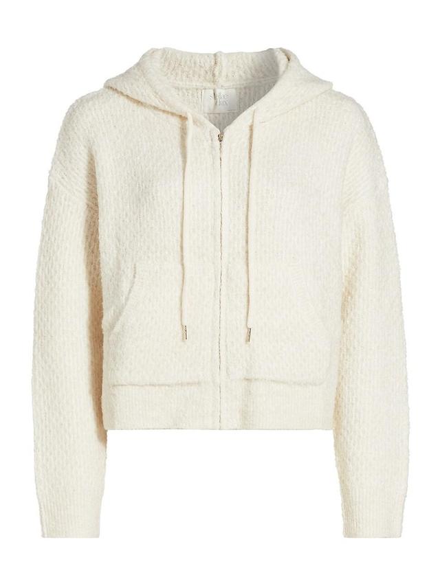 Womens Cable-Knit Zip Hoodie Product Image