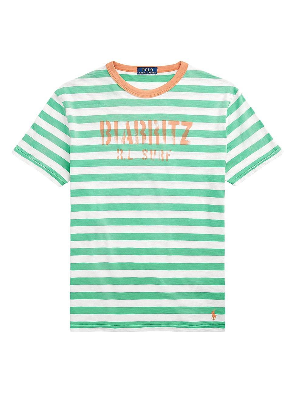 Mens Striped Gauze Jersey T-Shirt Product Image