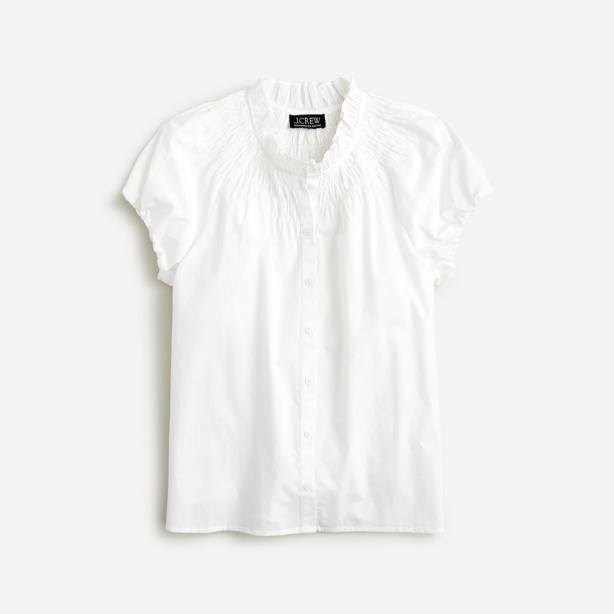 Smocked-neck top Product Image