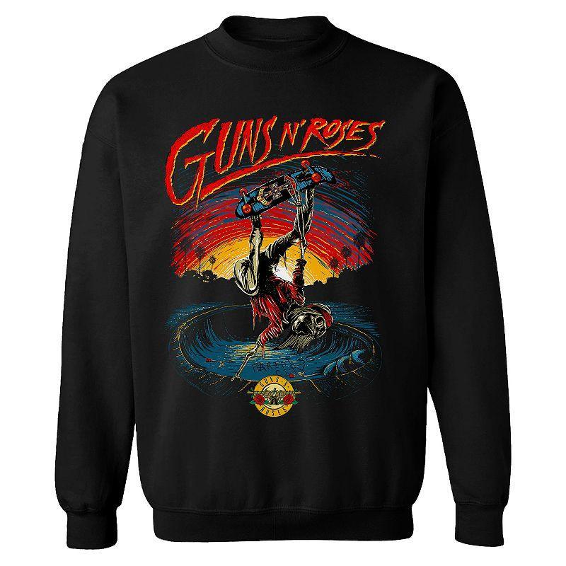 Mens Guns n Roses Skate Skeleton Sweatshirt Black Product Image