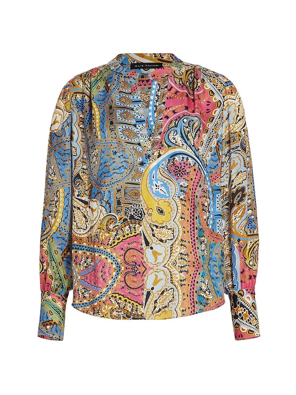 Womens The Lara Silk Paisley Blouse Product Image