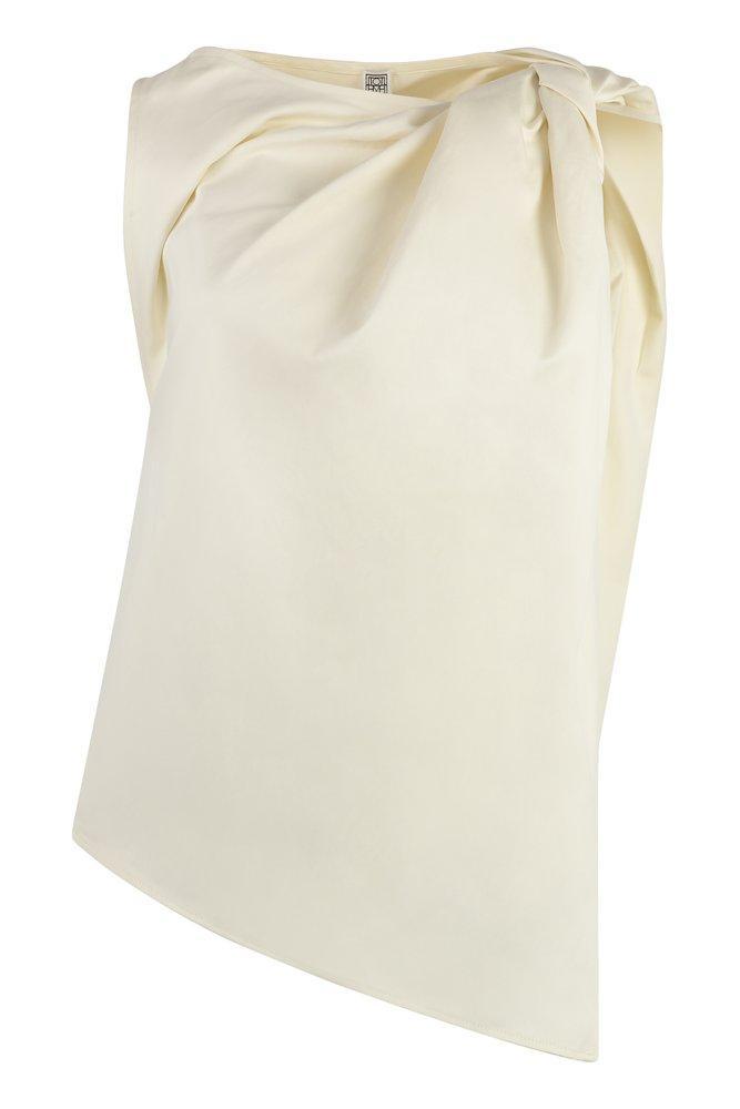 Twist Detailed Sleeveless Top In Beige Product Image