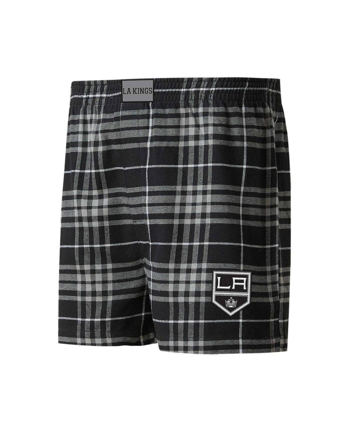 Mens Concepts Sport Black/Silver Los Angeles Kings Concord Flannel Boxers Product Image