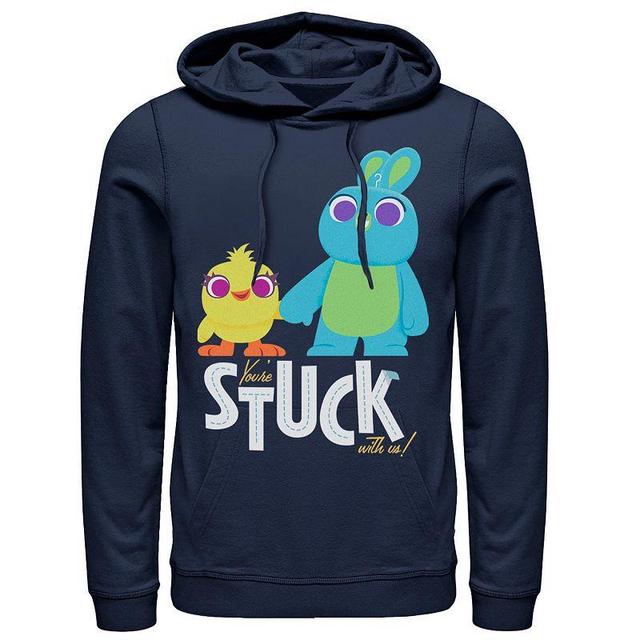 Mens Disney / Pixar Toy Story 4 Ducky & Bunny Stuck With Us Pullover Hoodie Blue Product Image