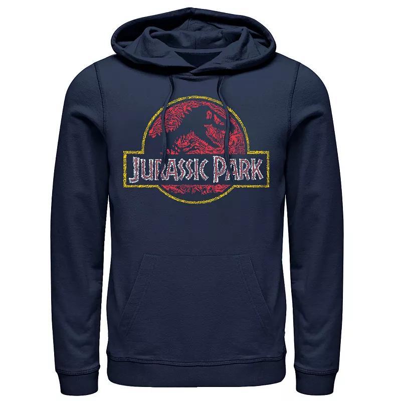 Mens Jurassic Park Classic Fossil Build Up Logo Hoodie Dark Grey Product Image