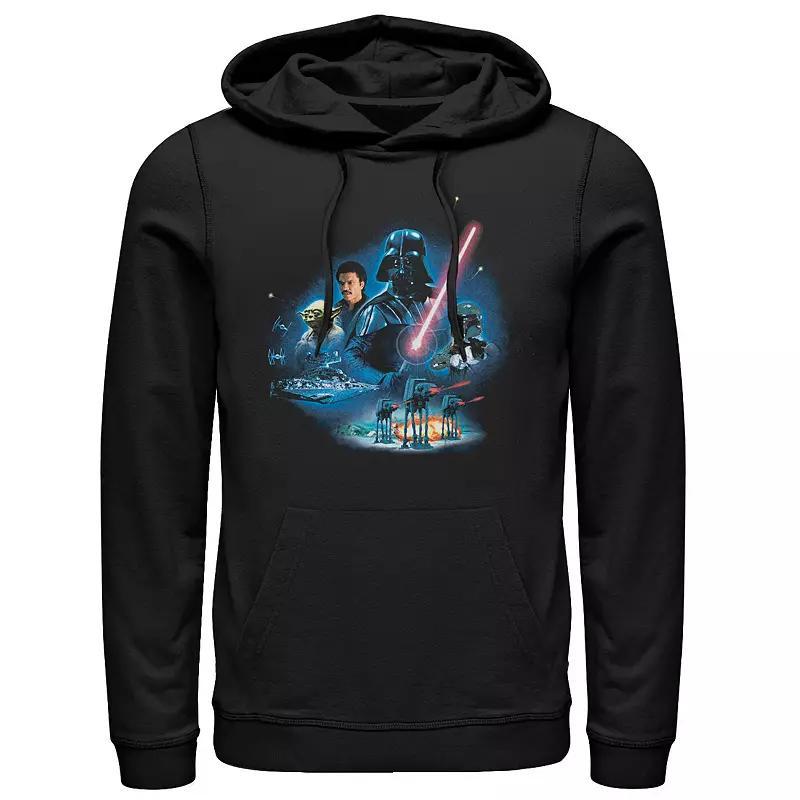 Mens Frozen 2 Anna & Elsa Forest Silhouette Logo Pullover Hoodie Blue Product Image