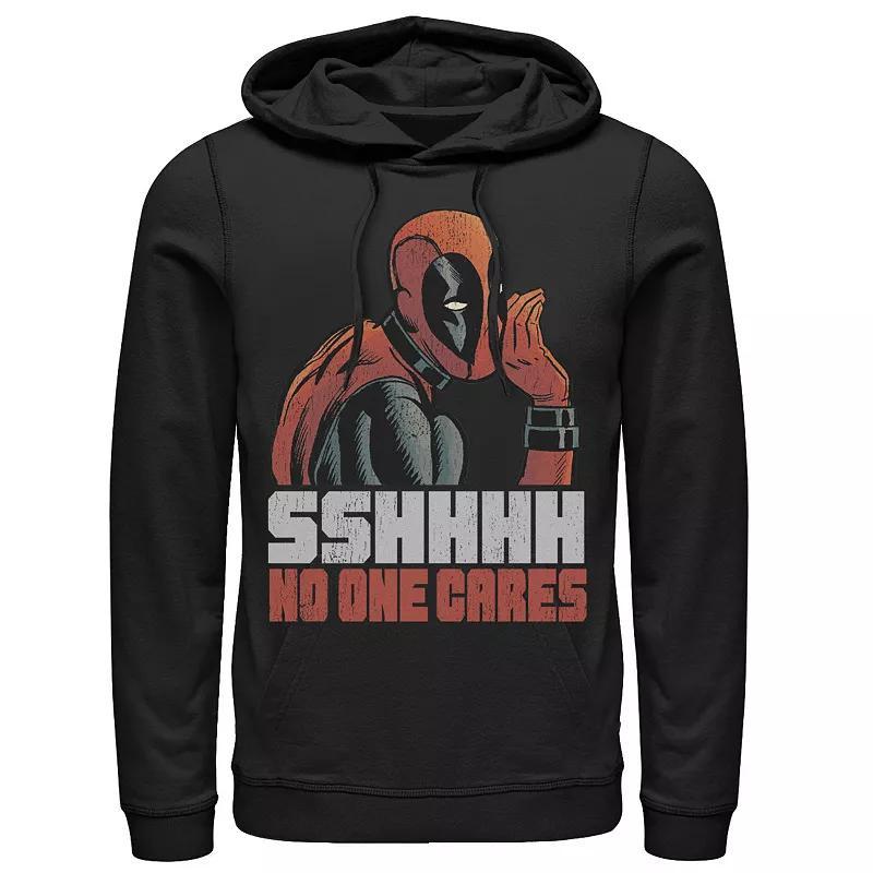 Mens Marvel Deadpool SSHHHH No One Cares Whisper Graphic Hoodie Product Image