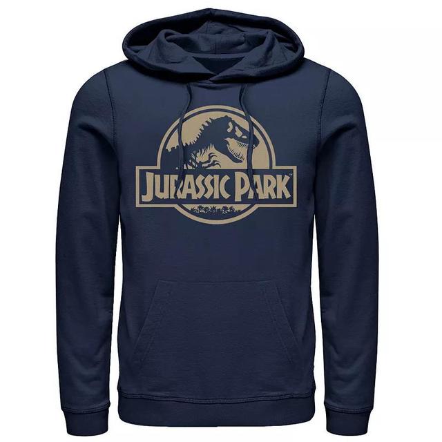 Mens Jurassic Park Beige Flat Movie Logo Pullover Hoodie Dark Grey Product Image