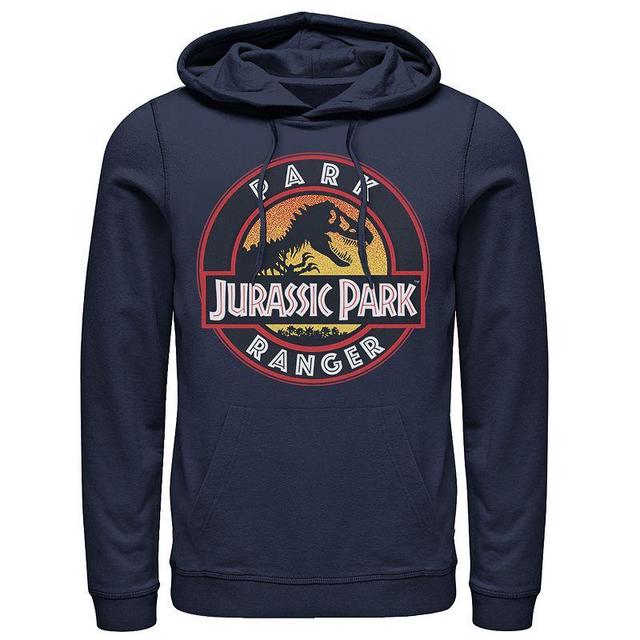 Mens Jurassic Park Ranger Danger Orange Gradient Icon Graphic Pullover Hoodie Blue Product Image