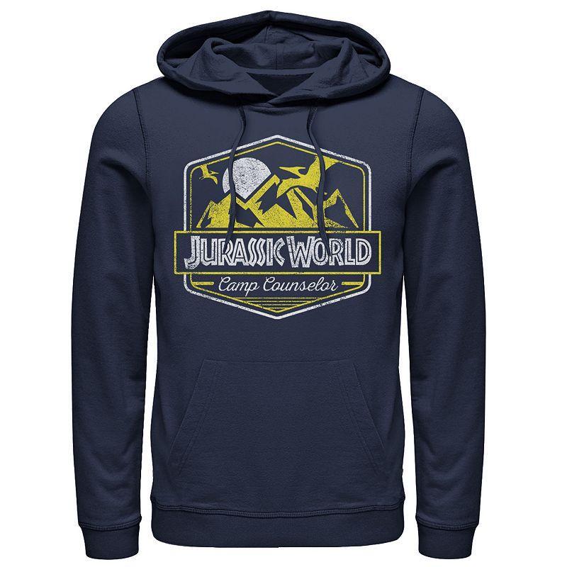 Mens Jurassic World Camp Counselor Emblem Hoodie Blue Product Image