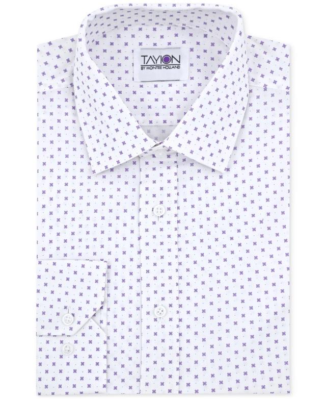 Tayion Collection Mens Geo-Print Dress Shirt Product Image