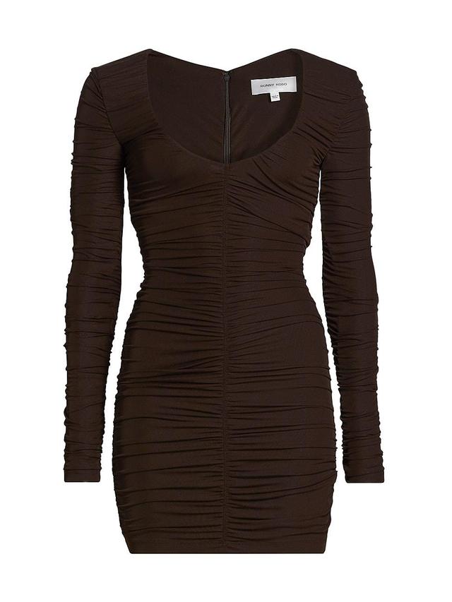 Womens Julisa Ruched Long-Sleeve Minidress Product Image