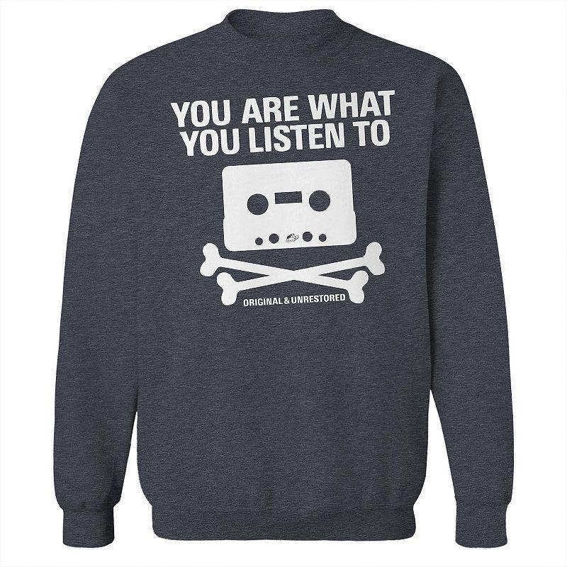 Mens Listen Fleece Graphic Sweatshirt Grey Product Image