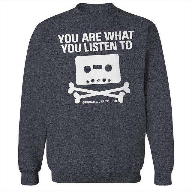 Mens Listen Fleece Graphic Sweatshirt Dark Grey Product Image