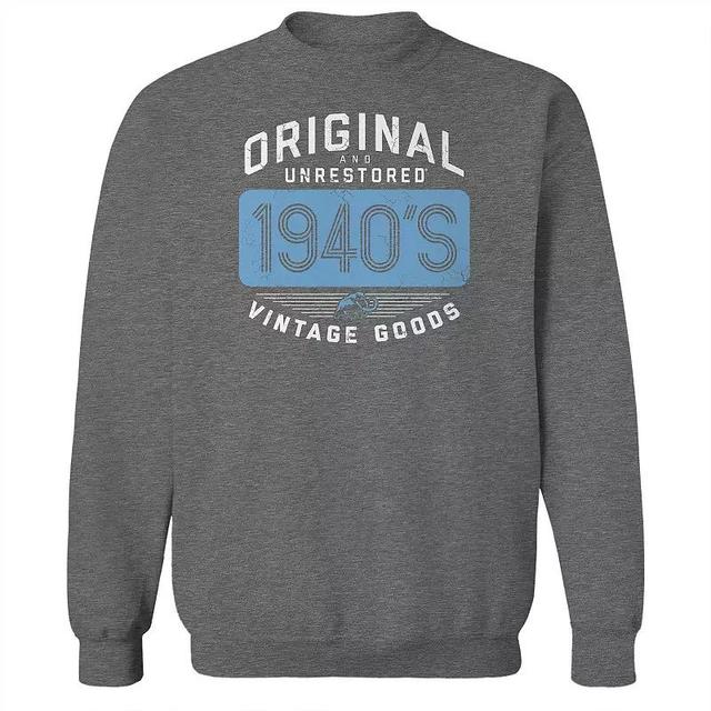 Mens Built in The Forties Fleece Graphic Sweatshirt Grey Heather Product Image