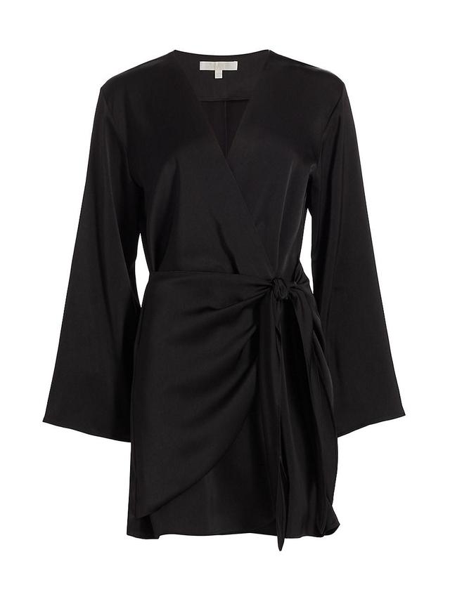 Womens Sally Satin Wrap Dress Product Image