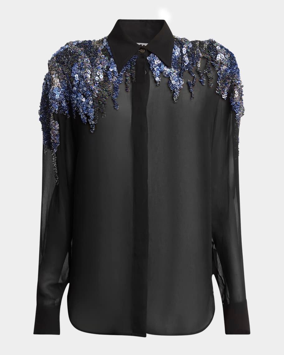 Chowy Embellished Chiffon Shirt Product Image