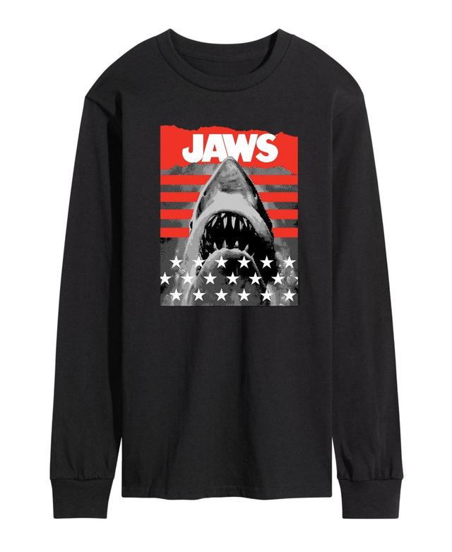 Mens Jaws Patriotic Long Sleeve T-shirt Product Image