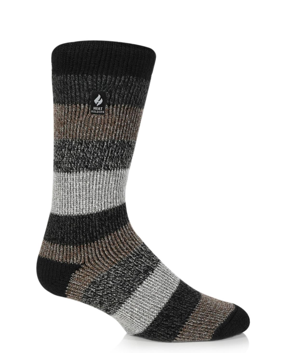 Heat Holders Mens Milan Stripe Crew Sock - Black Product Image