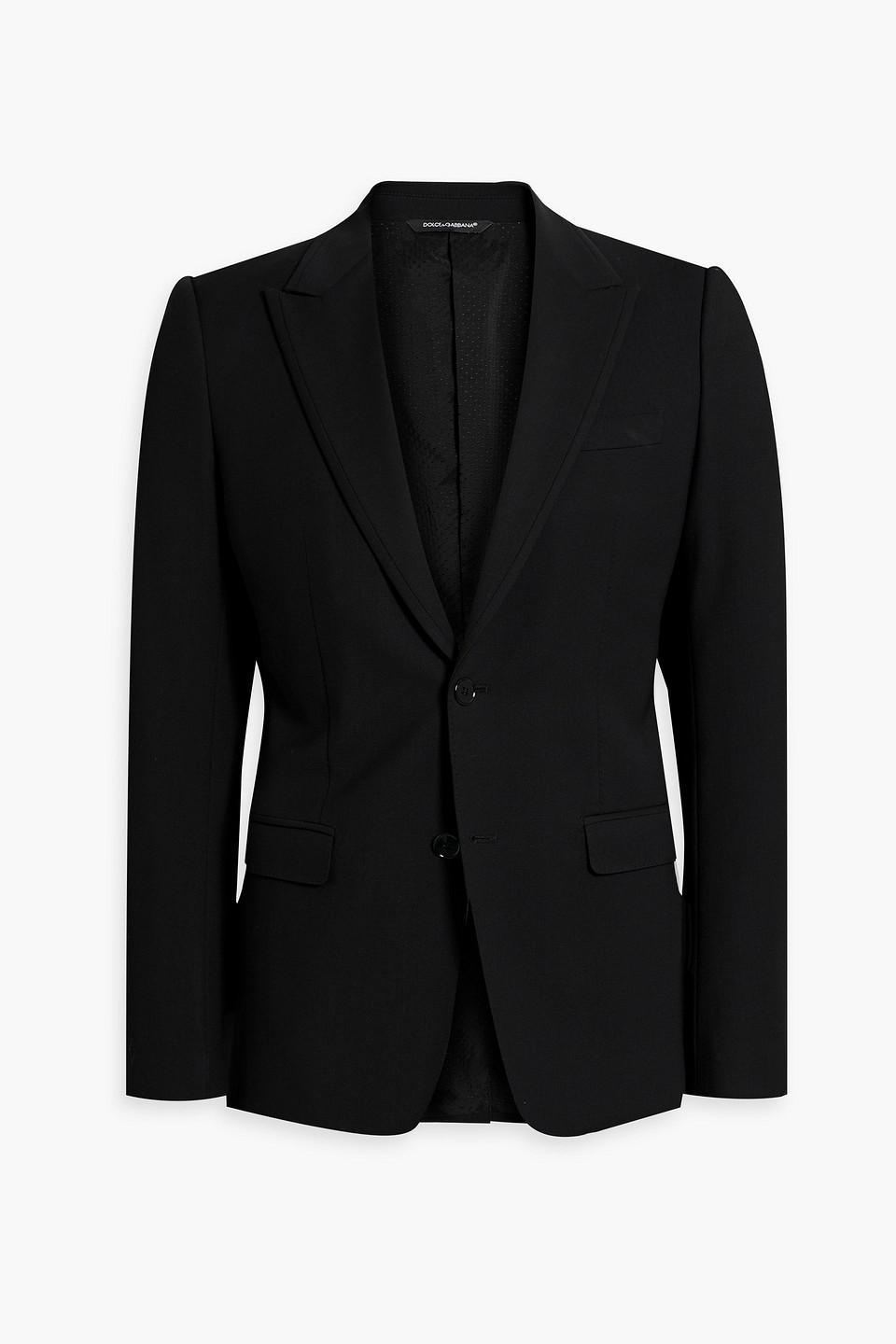 Slim-fit Wool-blend Blazer In Black Product Image