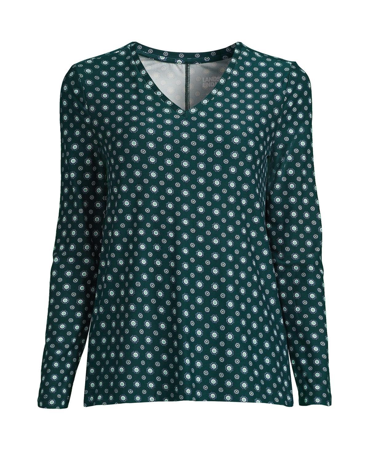 Lands End Womens Long Sleeve Performance V-Neck Top Product Image